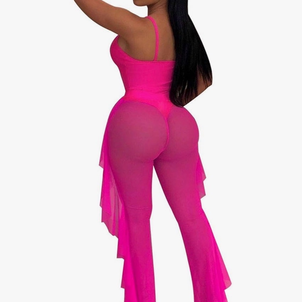 Vibrant Pink Cutout Jumpsuit - Picture 3 of 5